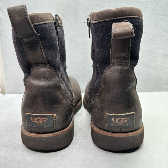 Men's Brown Leather Boots - Picture 4 of 10